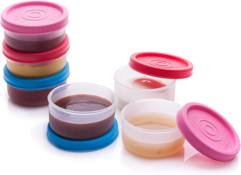 SIGNORA WARE Condiment Containers with Lids, 6 pk. 1.3 oz. Small Food Storage Containers for Salad Dressing, BPA Free