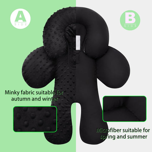 2-in-1 Pro Goleem Infant Car Seat Insert, Baby Head Neck Body Support, Soft Minky Newborn Car Seat Insert, Reversible