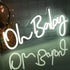Fespcj Oh Baby White LED neon Birthday party sign Children's Room Decoration Home