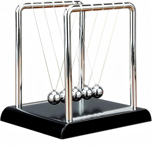 UOUVOSTA Newtons Cradle Balance Pendulum Balls, Swinging Kinetic Balls with Black Base, Science