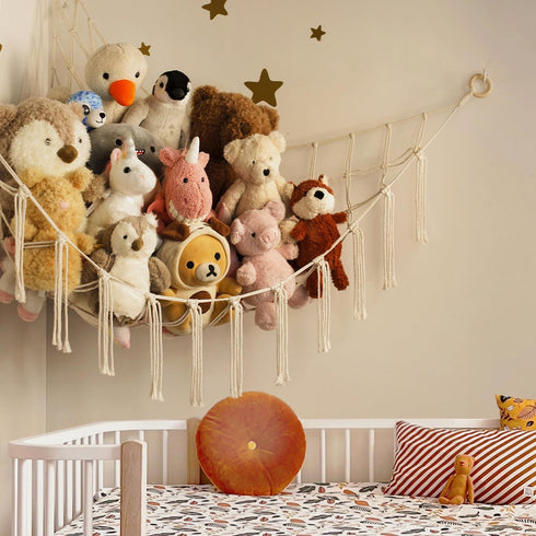 Stuffed Animal Storage Hammock, Large Toy Net Organizer for Plushies, Cute Room Decor for Kids' Nursery