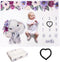 Elephant Newborn Baby Monthly Milestone Blanket, Organic Plush Fleece Photography Background Prop for Boy Girl
