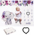 Elephant Newborn Baby Monthly Milestone Blanket, Organic Plush Fleece Photography Background Prop for Boy Girl