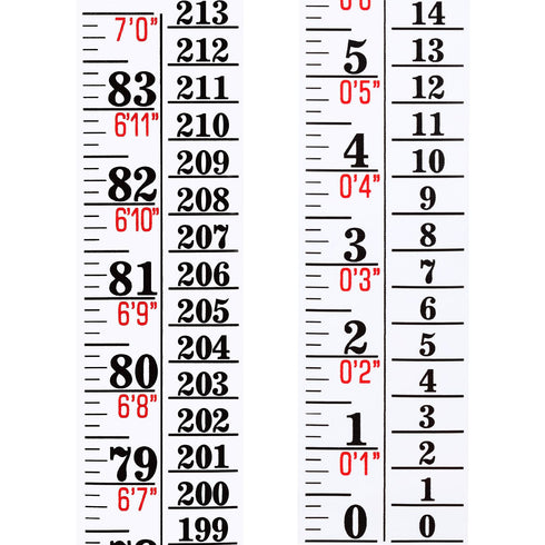Tatuo Growth Chart Wall Labels, Height Indicator Tape Ruler Decor, Adhesive Ruler for Home Room Measuring, White