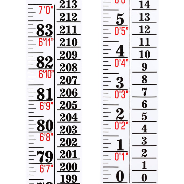 Tatuo Growth Chart Wall Labels, Height Indicator Tape Ruler Decor, Adhesive Ruler for Home Room Measuring, White