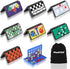 8-in-1 Set, 4 5.2'' Mini Travel Board Games Magnetic Checkers Game with Folding Magnet Board, in a Row Game, Compact