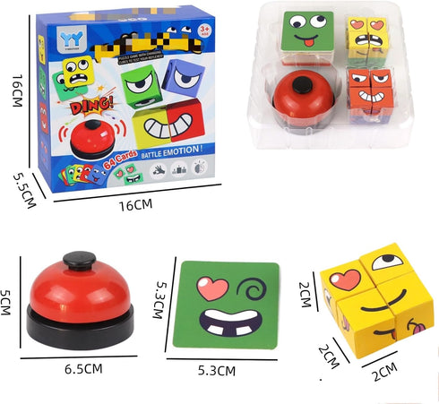 Face Changing Magic Cube Game, Educational Puzzles Toy for Child & Adults, Family Board Games