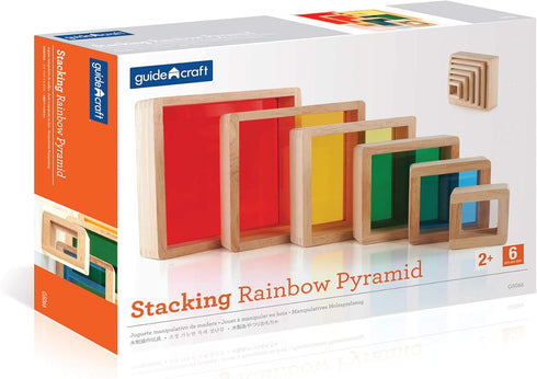 Guidecraft Stacking Rainbow Pyramid - Educational Toy for Kids