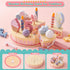 Set Birthday Party Cake Toys, Wooden Play Food for Kids Toddlers, Play Kitchen Toys for Boys Girls, Educational Toys