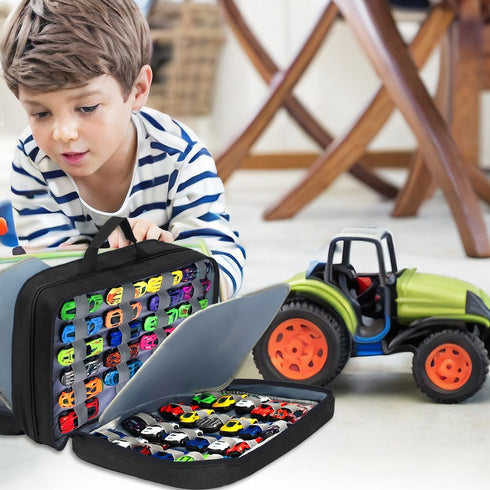 96 Toy Cars Storage Case Compatible with Hot Wheels, Matchbox Cars Storage Case, Carrying Case for Mini Toys
