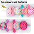 Sumobaby Infant Musical Stuffed Animal - Soft Toys with Multi-Sensory Crinkle, Rattle, Textures for Tummy Time, Pink