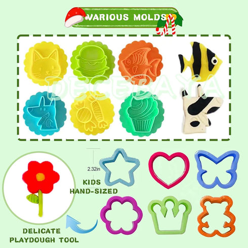 Sets 3-8 Dough Tools for Kids- Play Accessories Include Animal Molds Stamps Cutter Scissor Rolling Pin Extruder