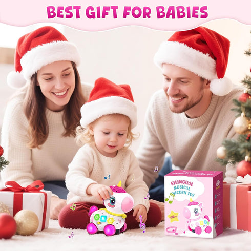 Kleikyerel 1 6-12-18 1st 1 Toy for Year Old Girl Gifts, Unicorn Baby Toys Months, Musical Learning Toy, Birthday Gift