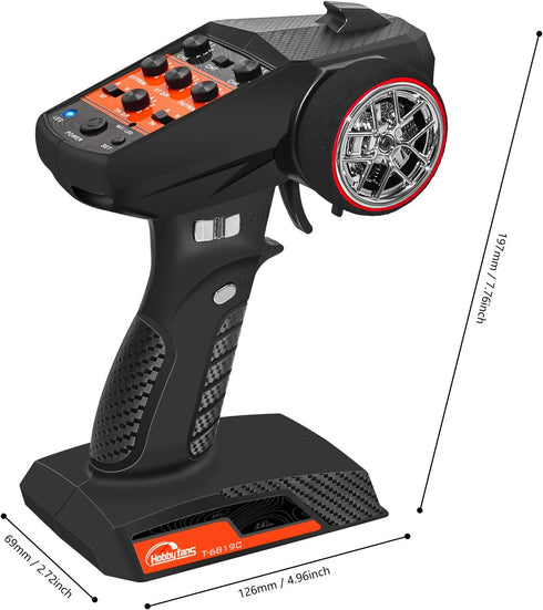 Hobby Fans RC Radio System 7CH 2.4G RC Transmitter with Receiver for RC Car Crawler Boat
