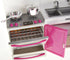 Set, Set Set (3-in-1) PowerTRC Doll Kitchen Play Mini Modern Toy Kitchen Pretend Play Furnitures Toy Accessories