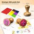 Set 7-Color 123s 3+ UdoUto Wooden Alphabet & Number Stampers with Ink Pad | ABCs Learning Stamps & Flashcards |