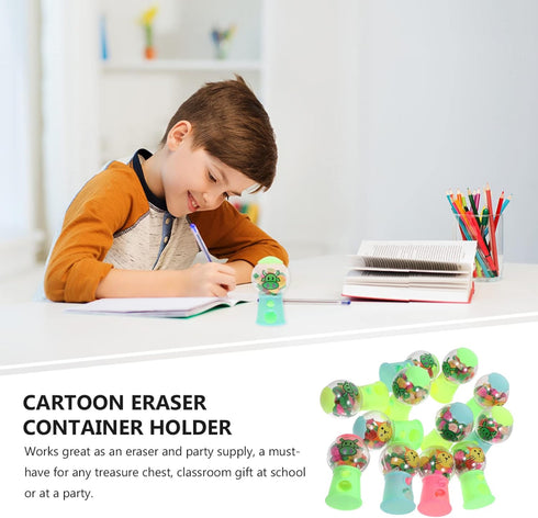 Kisangel 12pcs Eraser Gumball Machines, Mini Bubble Gum Machine for Student, Candy Dispenser Gumball Machine