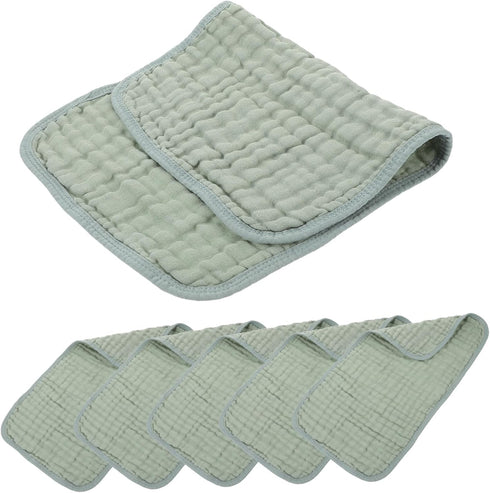 LIFKOME 100% Cotton Burp Cloths Set 6pcs Soft Muslin Baby Washcloths Newborn Girls