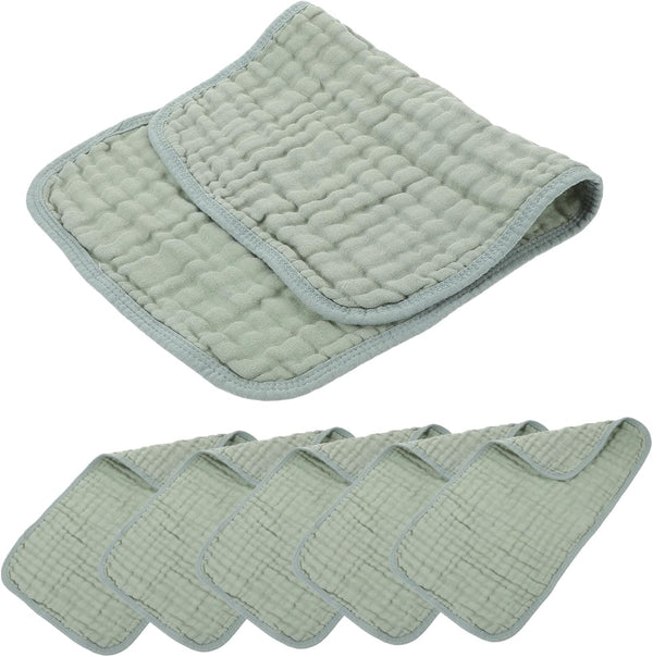 LIFKOME 100% Cotton Burp Cloths Set 6pcs Soft Muslin Baby Washcloths Newborn Girls