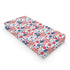 American Flag Blue Red Floral Diaper Changing Pad Covers, 32''x16'' Patriotic for Boy Girl, Soft Breathable Sheets