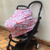 Baby Car Seat Canopy - Extra Soft and Stretchy Purple and Pink Floral Nursing Cover