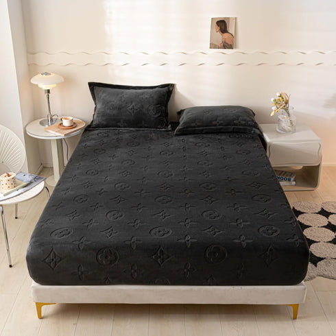 Wcxixo Taffeta Velvet Fitted Sheet Plush Shaggy Ultra Soft Flannel Fitted Bottom Sheet Fuzzy Comfortable Winter Bed