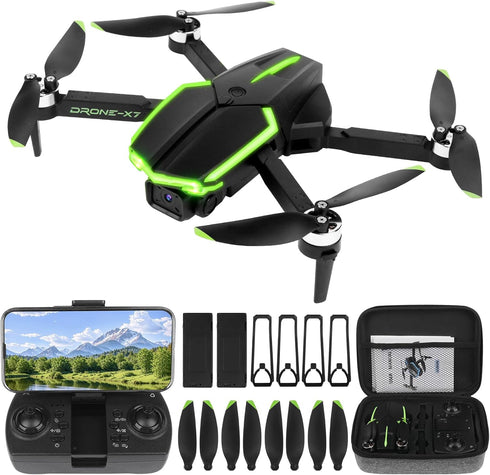 CQDAKET Drone with Camera for Adults, 2 Batteries 33-Min Flight, Optical Flow Positioning,