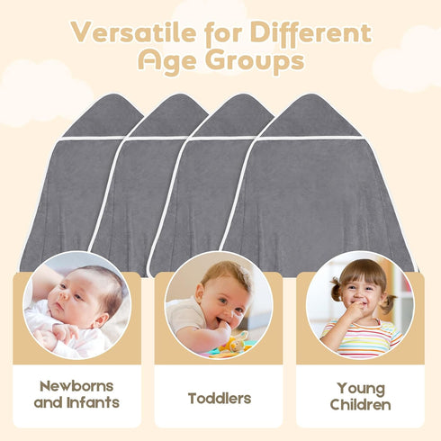 4 Pack 30 30 inch UNIMADE Hooded Towel for Newborn, Soft Coral Fleece Baby Towels, Ultra Absorbent Bath Cloths Bulk