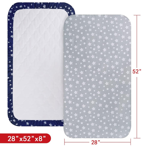 2 Pack, Crib Sheets for Boys or Girls Fitted Crib Sheet for Standard Size Crib and Toddler Mattresses, Soft