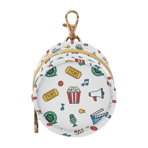 Sinestour Movie Night Popcorn White Pattern Pacifier Holder Case for Diaper Bag Portable