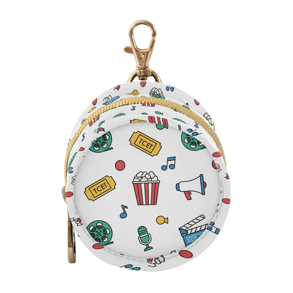 Sinestour Movie Night Popcorn White Pattern Pacifier Holder Case for Diaper Bag Portable