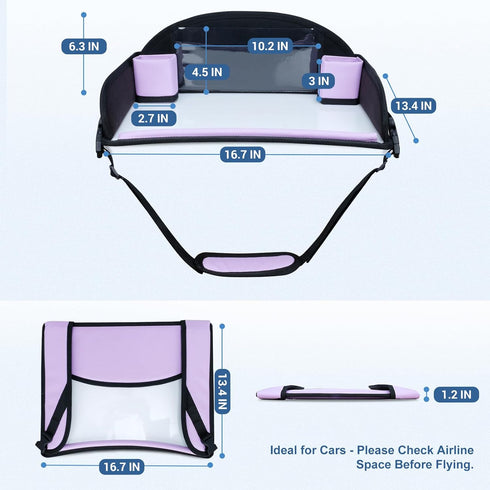 COOLBEBE Kids Travel Tray for Car Seats, Toddler Lap Desk with Dry Erase Surface, Portable Activity Table for Road