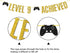 Game on Level 9 Achieved Banner, Glittery Hanging Sign for 9th Birthday Party Decorations