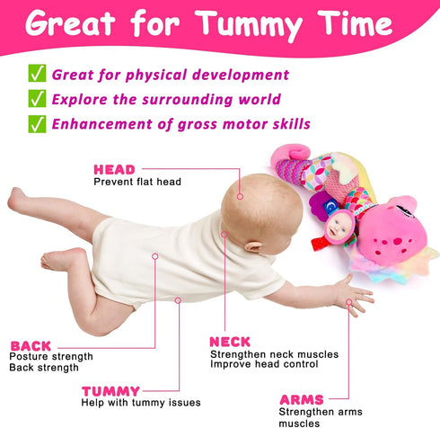 Joosharkidz 0-6 Tummy 3-6 6-12 0-3 4 5 6 Baby Girl Toys Months Musical Seahorse Stuffed Animal Time Toys Infant Months