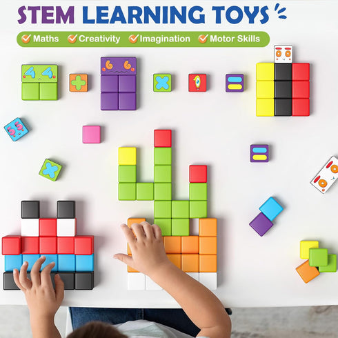 3 4 5 1-10, 3-5 4-8 Magnetic Blocks World Building Blocks Edition, STEM Educational Montessori Sensory Learning