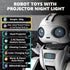 Aikmi 5-7, 6 Robot Toys for Kids Rechargeable Remote Control Robot with Projector Night Light for Kids, Gesture Sensor