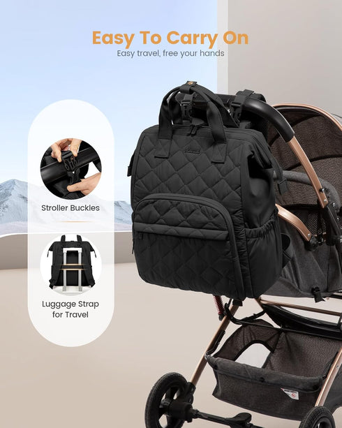 Backpack, Backpack LOVEVOOK Diaper Bag Baby Bag for Girl Boy with Changing Pad, Diaper for Mom Dad with Stroller