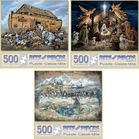 Bits and Pieces Value Set of Three 500 Piece Jigsaw Puzzles for