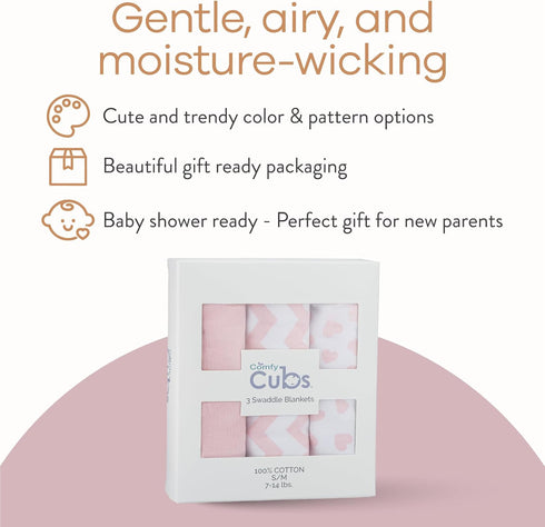 Set Comfy Cubs Muslin Crib Sheet and Swaddle Blanket for Infants