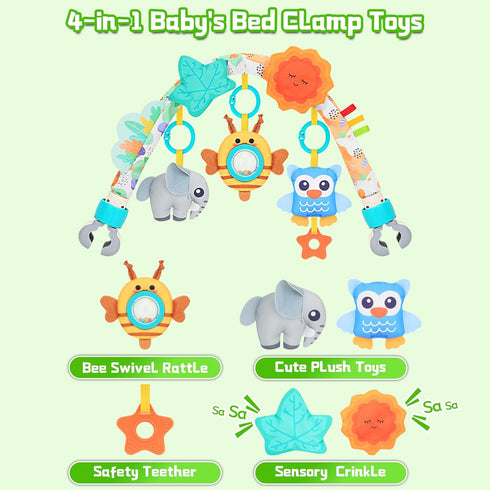 0-6 0-6 6-12 Car Seat Toys for Babies Months,Arch Stroller Toys for Infant Months,Mobile for Bassinet Bouncer Hanging