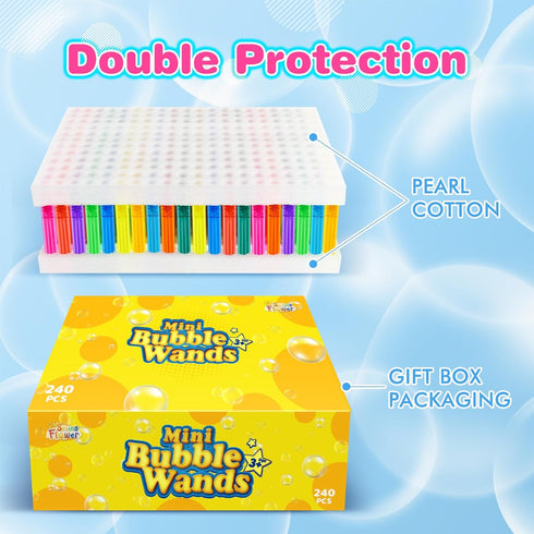 240 Pieces Mini Bubble Wands, Assortment Party Favors for Kids, Goodie Bags, Themed Birthday, Halloween, Wedding Gifts