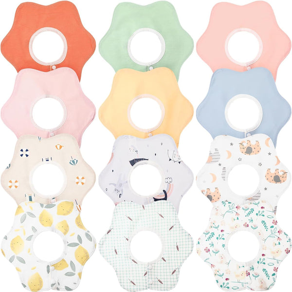 JaGely 12 Pack 360 Rotate Baby Bibs Waterproof Bibs Baby Girl Muslin