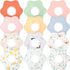 JaGely 12 Pack 360 Rotate Baby Bibs Waterproof Bibs Baby Girl Muslin