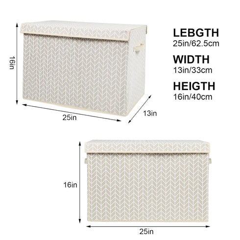 Large Toy Storage Box Chest with Lid, Sturdy Organizer Baskets for Kids, Girls, Boys, Living Room, Nursery, Bedroom,