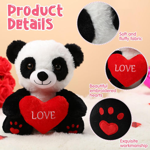 10 Inch Graduation Gifts Plush Panda, Soft Stuffed Animal with Love Heart, Cute Gift for Boys and Girls