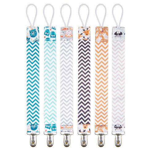Babygoal Pacifier Clips - 6 Pack Holder for Boys & Girls, Fits Most Pacifier Styles & Teething Toys