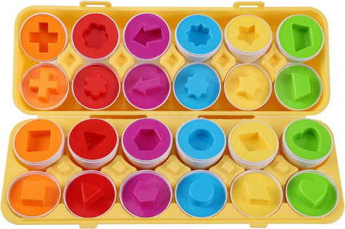 Matching Eggs 12 pcs Set - Educational Color & Shape Recognition Montessori Toys for Toddlers