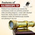Polished Brass Kaleidoscope with Handheld Stick & Wooden Box, Vintage Educational Collection, 5.5 Inch Antique Gift
