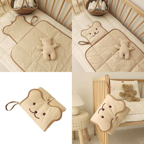 Uitndvyte Multifunctional Baby Changing Mat Foldable Diaper Changing Cushion Waterproof Cartoon Nappy Pad for Newborns