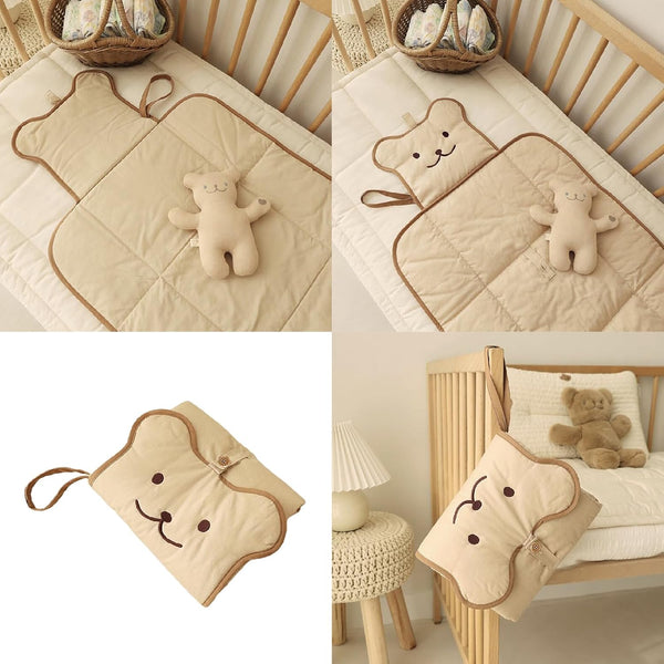 Uitndvyte Multifunctional Baby Changing Mat Foldable Diaper Changing Cushion Waterproof Cartoon Nappy Pad for Newborns